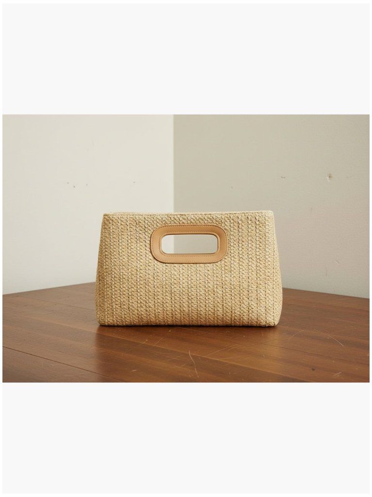 Straw Evening Clutch With Detachable Chain For Formal Events